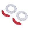 POENVFPO RC Car Brake Disc Caliper Set, Aluminum Alloy 3D Design for Realism Lightweight Anti Deformation with Simulated Caliper Components for RC Crawler Car Upgrade (Red) view 2