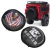 2Pcs RC Spare Tire Cover, Universal RC Car Tire Dust Cover, Waterproof PU Leather Protector for 1/10, Axial SCX10, D90, Tamiya CC01, Fits 115 120mm/4.5 4.7in Tires view 4