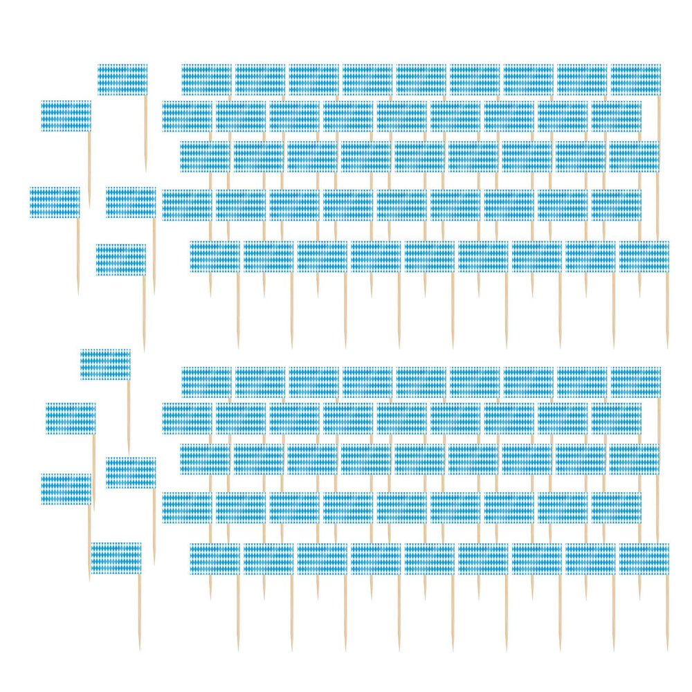 100 Oktoberfest Toothpick Flags, Cupcake Toppers, Mini Bavarian Flag Picks for Pub Party Supplies Festival Tableware Decorations