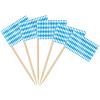 100 Oktoberfest Toothpick Flags, Cupcake Toppers, Mini Bavarian Flag Picks for Pub Party Supplies Festival Tableware Decorations view 3