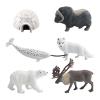 6X Simulation Animal Model Toy Mini Arctic Animals Figurine Party Toy Display view 1