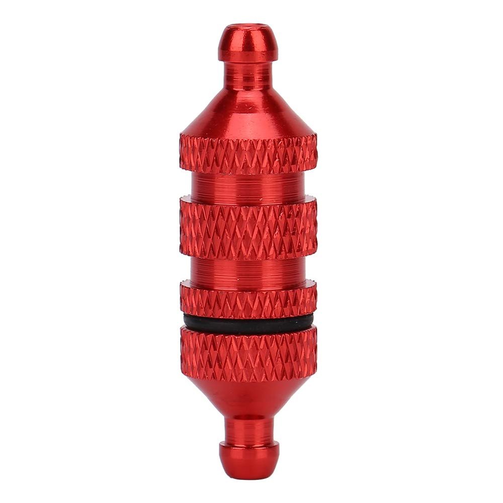 Drfeify Aluminum Oil Fuel Filter for RC Model Cars, 1:8 and 1:10 Scale Off Road Buggy Truck Upgrade Replacement Part (Red)