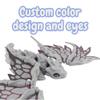 3D Printed Stone Dragon 2 Pack Articulated Moveable Wings, Stone Texture Dragons with Green Blue and Black Red Wings, Flexible Fidget Desk Figurines for Adults, Collectible Fantasy Dcor view 2