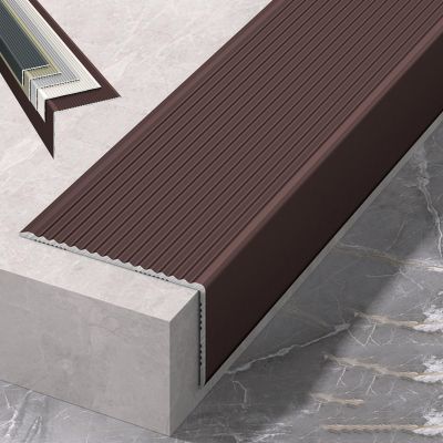 100 Cm Aluminum Stair Nosing, Transition Strip L-Shaped Floor Transition for Stairs, Stair Steps Edge Trim, for Tile/Wood/Laminate, Edge Protectors Decoration(Copper,2.5cm/0.98in)