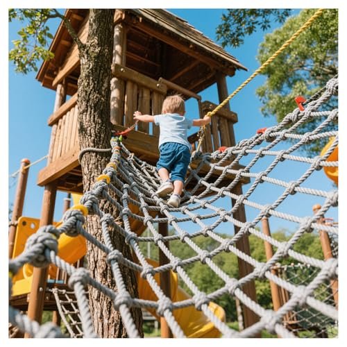 3x5m Durable Outdoor Climbing Net - Heavy-Duty Cargo Net for Treehouses, Playgrounds, Swing Sets, Obstacle Courses & Rope Ladders - Fun Training Equipment for Kids & Adults