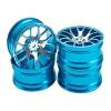 4Pcs Aluminum Alloy Metal Wheel Rim Hub Upgraded Repair Parts for 1:10 Tamiya Tt-01 Tt-02 Xv-01 Hsp Hpi Rc Car Wheel(Blue) view 1