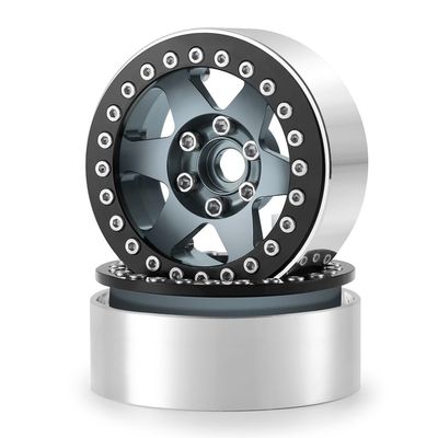 2.2" Aluminum Beadlock Wheel Rim 25mm for 1/10 Axial SCX10 90028 90046 Wraith 90048 TRX4 TRX6 D90 Redcat RC Car(2pcs)