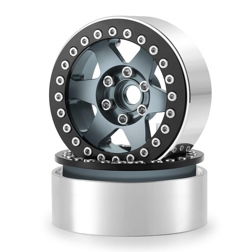 2.2" Aluminum Beadlock Wheel Rim 25mm for 1/10 Axial SCX10 90028 90046 Wraith 90048 TRX4 TRX6 D90 Redcat RC Car(2pcs)