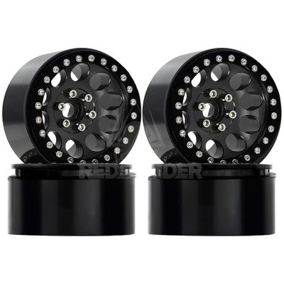 2.2" Beadlock Wheels Rim for 1/10 RC Axial SCX10 Wraith 90048 90018 RR10 TRX4 Crawler car(Black)