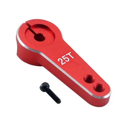 35mm Metal RC Servo Arm 25T Tooth 1pcs for 1 10 Scale Crawler Car Compatible with Various RC Models Trx6 RC Vehicle Parts(Red)