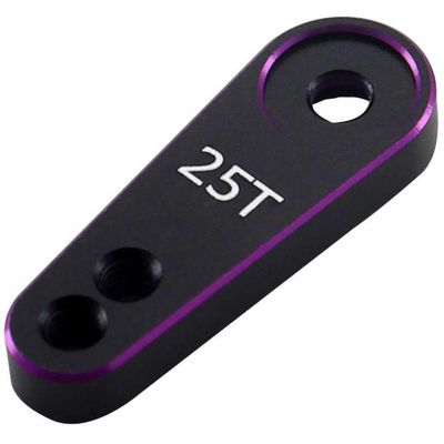 25t Aluminum Servo Steering Arm Compatible with 1/10 1/8 RC Crawler and Various Servo Motors(Purple)