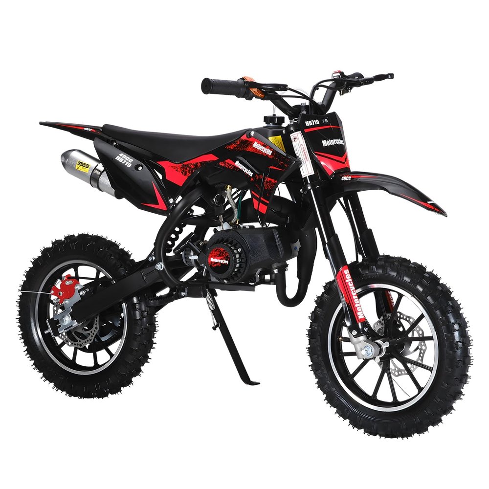 2025 Upgraded 50cc Kids Dirt Bike 2-Stroke | Mini Kid Dirt Bike | Gas Powered Dirts Bikes | Easy Pull Start,Soft Seat Cushion,Dirtbikes Load Capacity Up to 330LBS | Fast Arrival Red