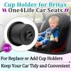 2 Pcs Cup Holder Replacements Compatible with Britax One4Life Car Seats, Single Cup Holder for Child Car Seats, Dishwasher Safe, Easy Snap Installation Durable(Black) view 2