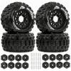 1/10 Scale RC Truck Tires 2.8inch Tire and Wheels with 12mm/14mm Hexes fit Stampede Arrma Big Rock Granite VORTEKS 3S Traxxas Slash, Stampede Rustler, Hoss (Black) view 2