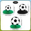 12 PCS Soccer Party Decorations Soccer Honeycomb Centerpieces for Table Sports Themed Tabletop Honeycomb Table Decorations for Boys Birthday Supplies Baby Shower view 2