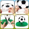 12 PCS Soccer Party Decorations Soccer Honeycomb Centerpieces for Table Sports Themed Tabletop Honeycomb Table Decorations for Boys Birthday Supplies Baby Shower view 3