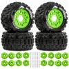 1/10 Scale RC Truck Tires 2.8inch Tire and Wheels with 12mm/14mm Hexes fit Stampede Arrma Big Rock Granite VORTEKS 3S Traxxas Slash, Stampede Rustler, Hoss (Green) view 1