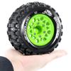1/10 Scale RC Truck Tires 2.8inch Tire and Wheels with 12mm/14mm Hexes fit Stampede Arrma Big Rock Granite VORTEKS 3S Traxxas Slash, Stampede Rustler, Hoss (Green) view 3