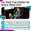 2 Pcs Car Seat Cup Holders for Graco 4Ever DLX, Dishwasher Safe Single Cup Holder, Durable Replacement Accessory for Toddler Car Seats, Fits Left or Right Side(Black) view 2