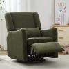 Qinazoe 29.5'' Wide Swivel Rocker Recliner with 3-Position Lock Leg Rest, Nursery Chair with Sturdy Metal Base for Living Room, Bedroom and Apartment, Teddy Fleece (Seaweed Green) view 1