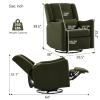 Qinazoe 29.5'' Wide Swivel Rocker Recliner with 3-Position Lock Leg Rest, Nursery Chair with Sturdy Metal Base for Living Room, Bedroom and Apartment, Teddy Fleece (Seaweed Green) view 2