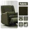 Qinazoe 29.5'' Wide Swivel Rocker Recliner with 3-Position Lock Leg Rest, Nursery Chair with Sturdy Metal Base for Living Room, Bedroom and Apartment, Teddy Fleece (Seaweed Green) view 3