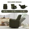 Qinazoe 29.5'' Wide Swivel Rocker Recliner with 3-Position Lock Leg Rest, Nursery Chair with Sturdy Metal Base for Living Room, Bedroom and Apartment, Teddy Fleece (Seaweed Green) view 4