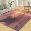 4x5 Ship Area Rugs - Sunset Glow Rug for Entryway, Apocalyptic Scenery Washable Entry Way Rugs Kids Carpet for Inside House Playroom Living Room End Table Nursery view 3