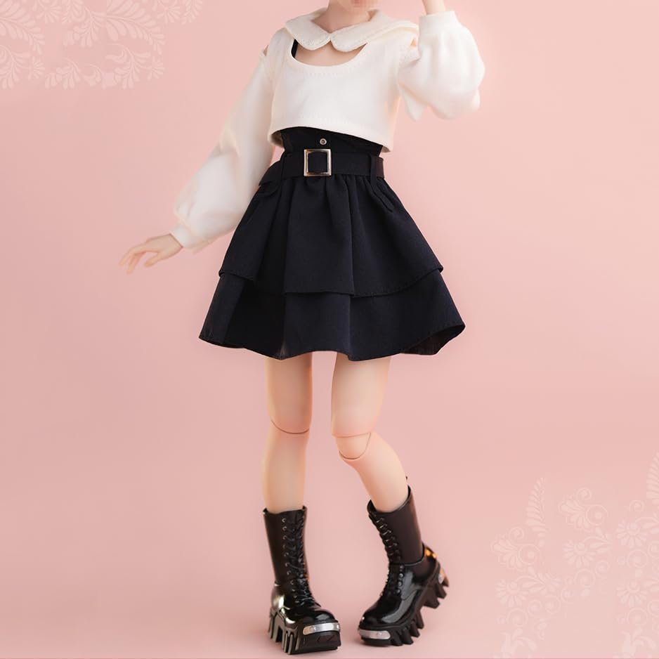 1/6 Scale Female Clothing, Vintage Princess Dress, Dress & Cap & Boots & Outerwear Clothing for 12 inches BJD Dolls, 1/6 Girl Doll Action Figure Black Sweet Party Costume