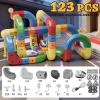 Electric Train Track Sets,Gravity-Defying 3D Raceways & Motorized Magic CarsThe Ultimate Building Track Set for Creative Kids Ages 3-8 (123PCS) view 2