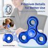 Aveloki Fidget Toys Adults 5 Pack,Electroplated Metal Fidget Spinner Stress Reducer,High Speed 3-5 Min Quite Spins,Fidgets for Adults & Teens & Kids Age 6+,Valentines Day Gifts(Blue) view 4