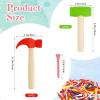 PEDOBALI 12 Pcs Kids Wooden Hammer Toy Small Simulation Hammers with 120 Pcs Colorful Wood Golf Tees Plastic Educational Toys for Children Birthday Party Gift(Red and Green) view 2