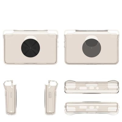 Suitable for Retroid Pocket Flip 2 Game Console TPU Protective Cover Transparent Anti-Drop Case (Transparent Gray)