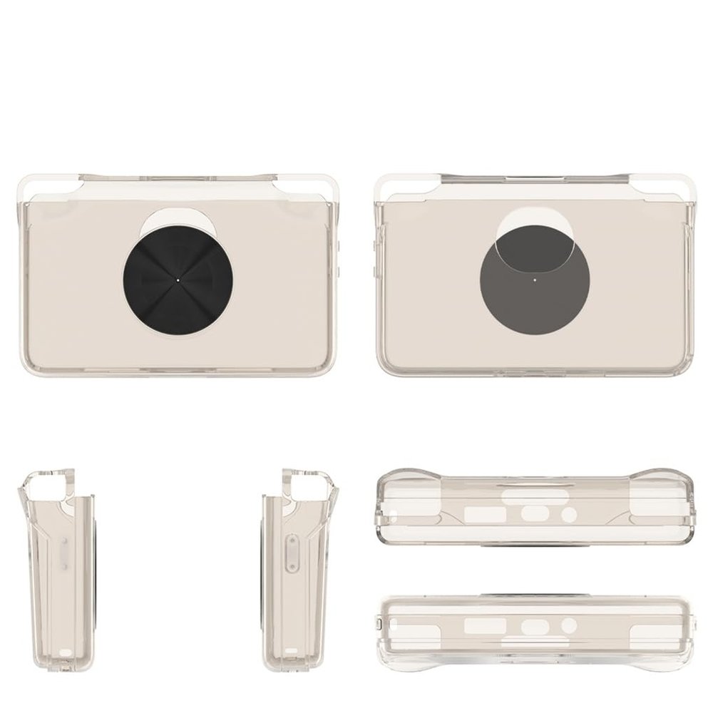 Suitable for Retroid Pocket Flip 2 Game Console TPU Protective Cover Transparent Anti-Drop Case (Transparent Gray)