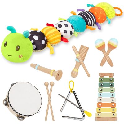 Baby Stuffed Musical Caterpillar + Musical Instruments Set