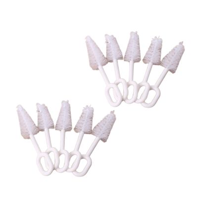 10 Pcs White Pacifier Cleaning Set,Nipple Cleaner Nipples Brush Cleaning Tools Professional Bristle High Density Pacifier Soother Accessories,Bottle-Feeding