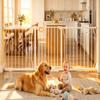COSEND Baby Gates Extra Wide for Doorways 62.2-66.9 Inch Extra Wide Pressure Mounted Baby Dog Gate for the House Indoor Large Openning Metal Safety Gate No Drilling with Walk-Through Door,White view 1