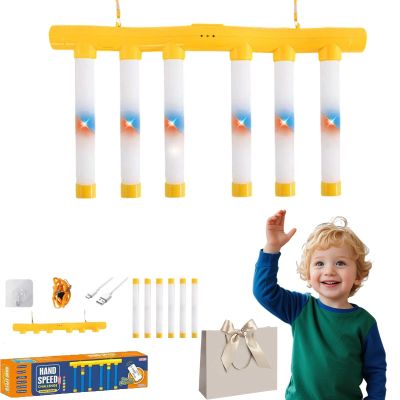 Reflex Game, Reflex Drop Sticks Challenge Game with Remote, 3-Speed Reflective Drop Stick Game, Falling Sticks Challenge, Hand Eye Coordination Game for Kids and Adults (Yellow-With lights, No Remote)