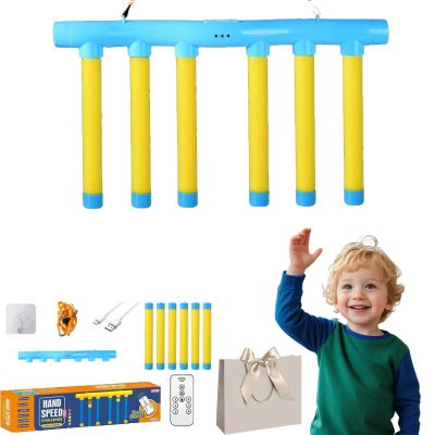 NNGXFC Reflex Game, Reflex Drop Sticks Challenge Game with Remote, 3-Speed Reflective Drop Stick Game, Falling Sticks Challenge, Hand Eye Coordination Game for Kids and Adults (Yellow, Remote)