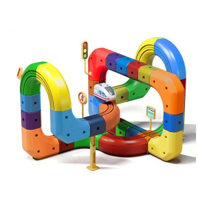 Electric Train Set,for 3-7 Years Old Toddler Boys and Girls Birthday,DIY Flexible Race Tracks Gravity Defying 3D Embedded Layouts & Motorized Car,STEM Learning Gift  (81PCS-2Car)