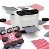 2026 Upgraded All-in-One Automatic Card Shuffler and Dealer,Versatile Card Games,Programmable Card Dealer,Card Shuffler 2 Deck,360 Rotation,Ultra Quiet,Rechargeable,12 Players (White&Black+8 Remotes) view 1