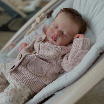 Anano 20" Lifelike Full Body Silicone Reborn Baby Girl Doll with Real Hair and Clothes, Realistic Baby Newborn Girl Full Silicone Babies Soft Body Real Life Baby Reborn Dolls for Kids 3+ Gift