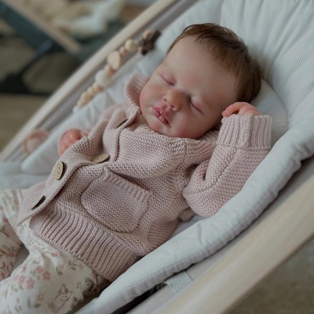 Anano 20" Lifelike Full Body Silicone Reborn Baby Girl Doll with Real Hair and Clothes, Realistic Baby Newborn Girl Full Silicone Babies Soft Body Real Life Baby Reborn Dolls for Kids 3+ Gift