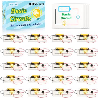 20 Sets STEM Electric Circuit Kit for Kids Age 8-12, Bulk Science Light Bulb Experiments Simple Basic Circuits, Class Projects 2nd 3rd 4th Grade Activities, Classroom Circuit Board Building Kits