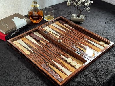 20" inch Complete Backgammon Chess Set for Adults Weighted Pieces Handmade Game Sets/Gift for Dad, Husband, Anniversary, Birthday