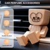 Shaking Wooden Man Figurine for Car Dashboard, Funny Handmade Shak Feet Woodens Doll Suitable for Car Accessories and Desk Decoration with 12PCS Magnetic Expressions view 2