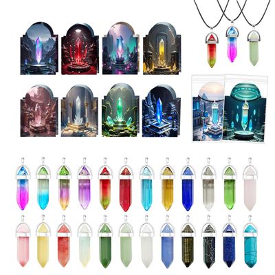 CUTEHO 24 Pack Valentines Day Cards Gifts,Crystal Gemstone Rock Gem Set with Valentines Cards, Class Gifts Exchange