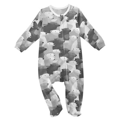 XDKDZIS Polar Bears Cute Baby Sleeper Pjs Cotton One-piece Footie Zip Up Jumpsuit Snug Fit Pajamas 3-24M