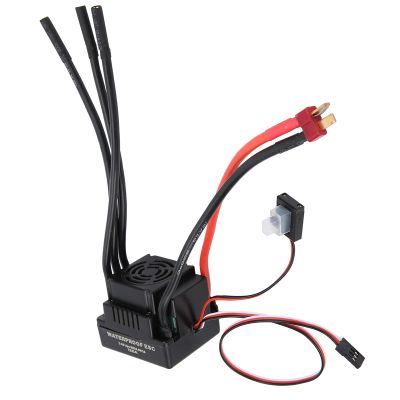 120A ESC Electronic Speed Controller, Brushless Waterproof ESC for 1/8 1/10 RC Car, High Performance 120A Brushless ESC with Cooling Fan, Programmable ESC for RC with