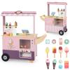 INFANS Ice Cream Cart Grocery Store Marketplace Toy, Market Stand Shop Pretend Play Set with Universal Wheel Food Scale Cash Register Beverage Rack Accessories Gift for Ages 3+ view 1
